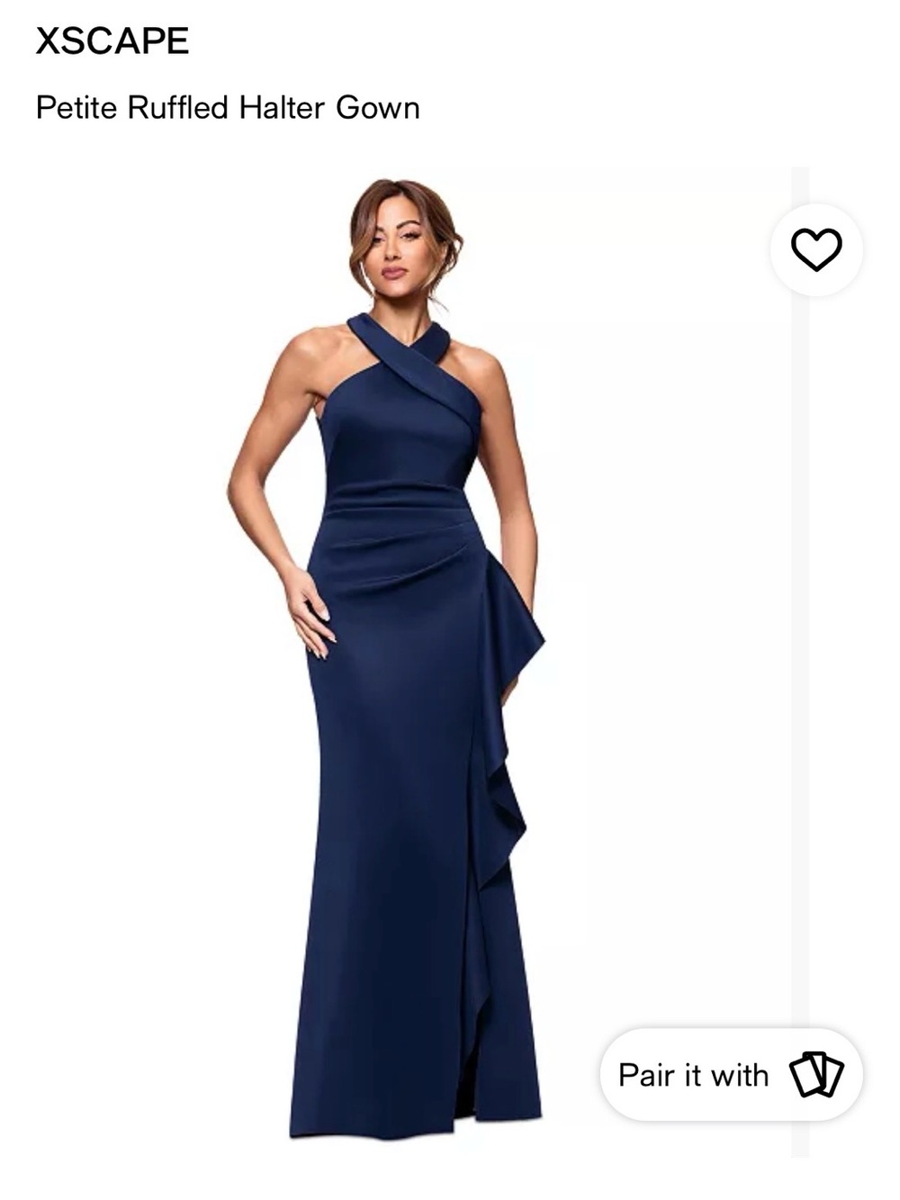 Petite Ruffle Halter Gown - Picture 2 of 3